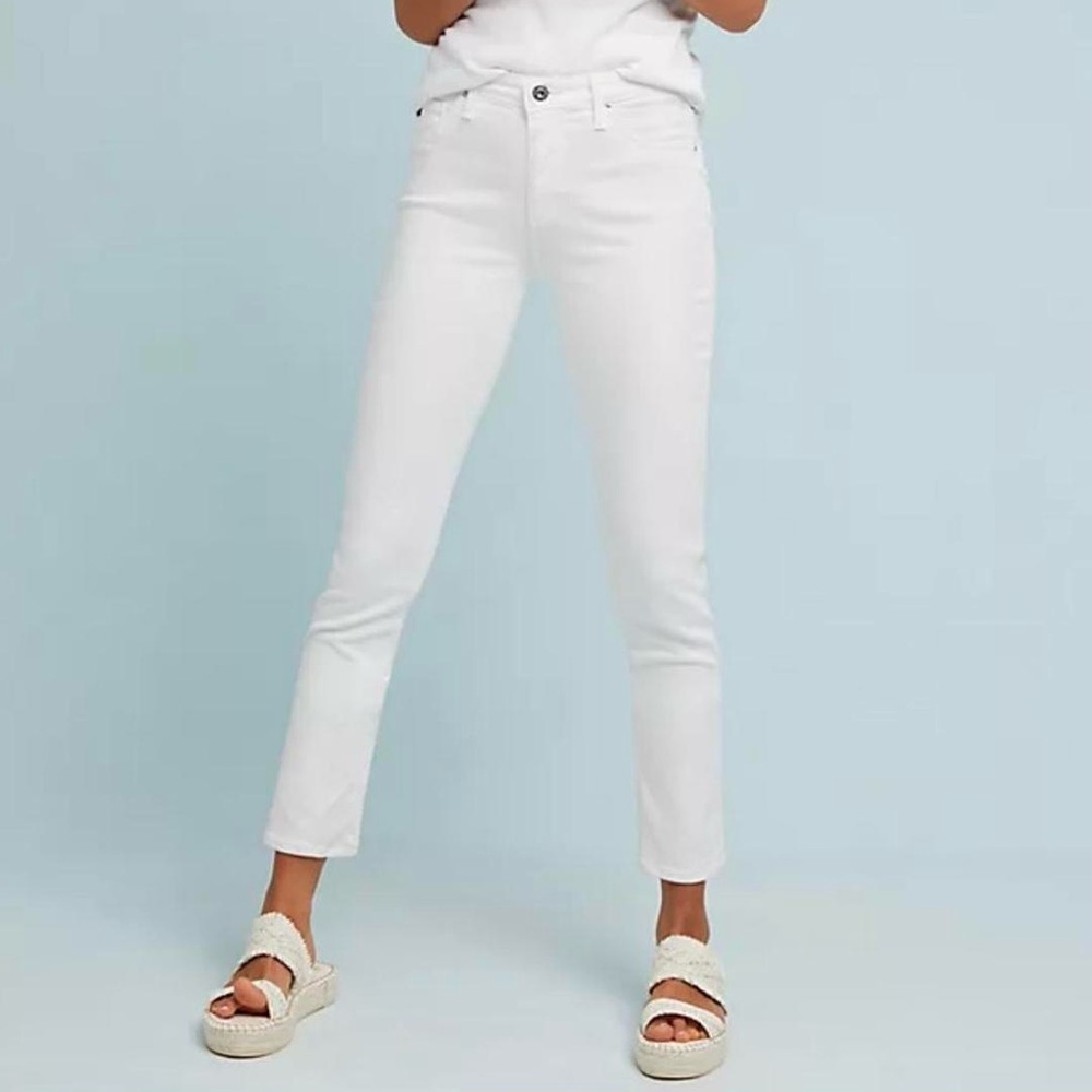 AG Adriano Goldschmied The High‎ Rise Abbey Super Skinny Ankle White Size 28